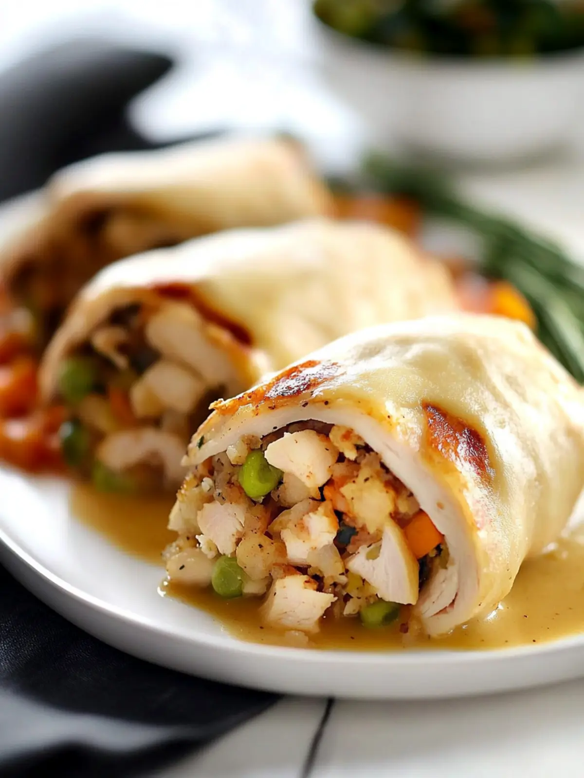 Savory Turkey & Stuffing Roll Ups for Cozy Comfort Food 3 Turkey & Stuffing Roll Ups
