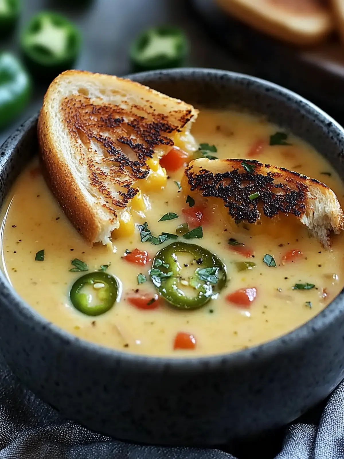 Spicy Jalapeño Popper Soup with Grilled Cheese Dippers Delight 5 Spicy Jalapeño Popper Soup with Grilled Cheese Dippers