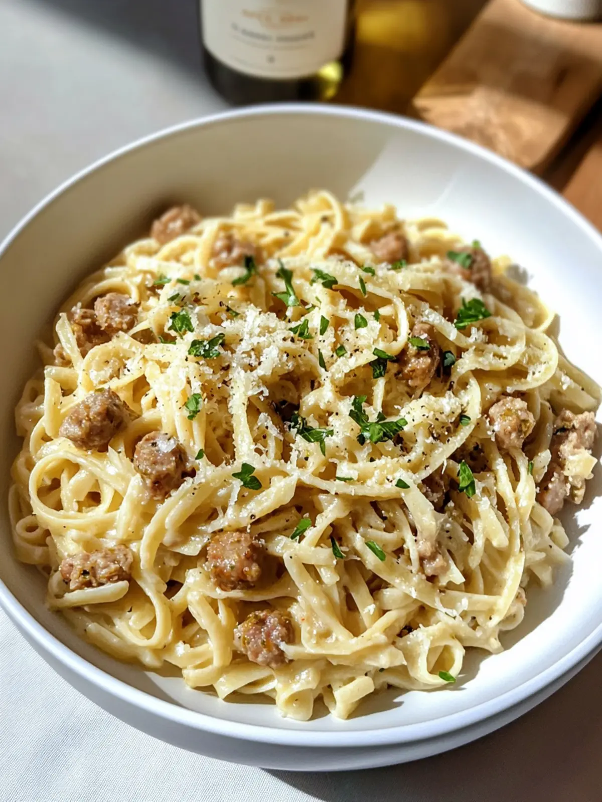 Roasted Garlic Sausage & White Wine Pasta for Cozy Nights 2 Roasted Garlic Sausage & White Wine Pasta
