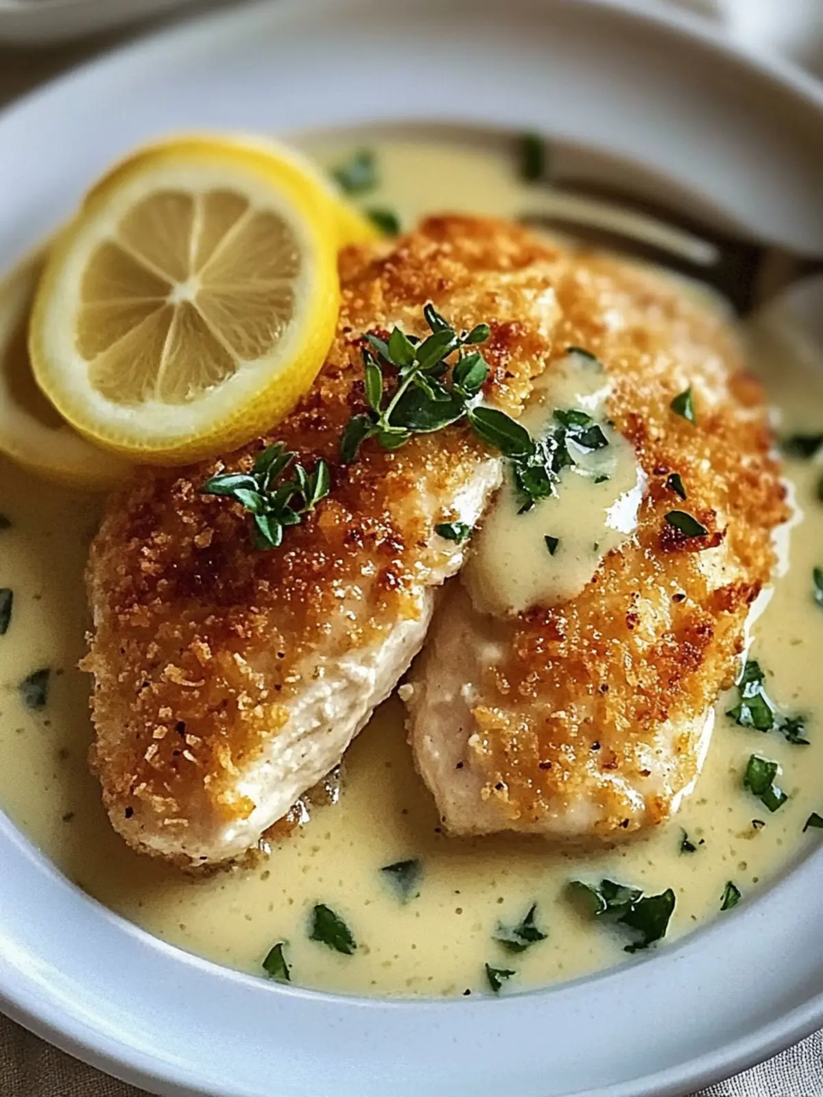 Lemon Pecorino Crusted Chicken: A Creamy Dinner Delight 4 Lemon Pecorino Crusted Chicken with Creamy Lemon Sauce