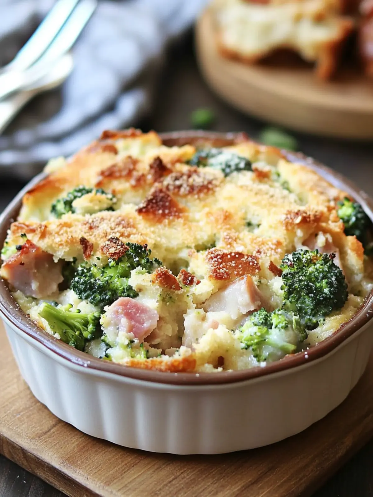 Delicious Parmesan Bread Pudding with Broccoli & Ham Magic 2 Parmesan Bread Pudding with Broccoli & Ham