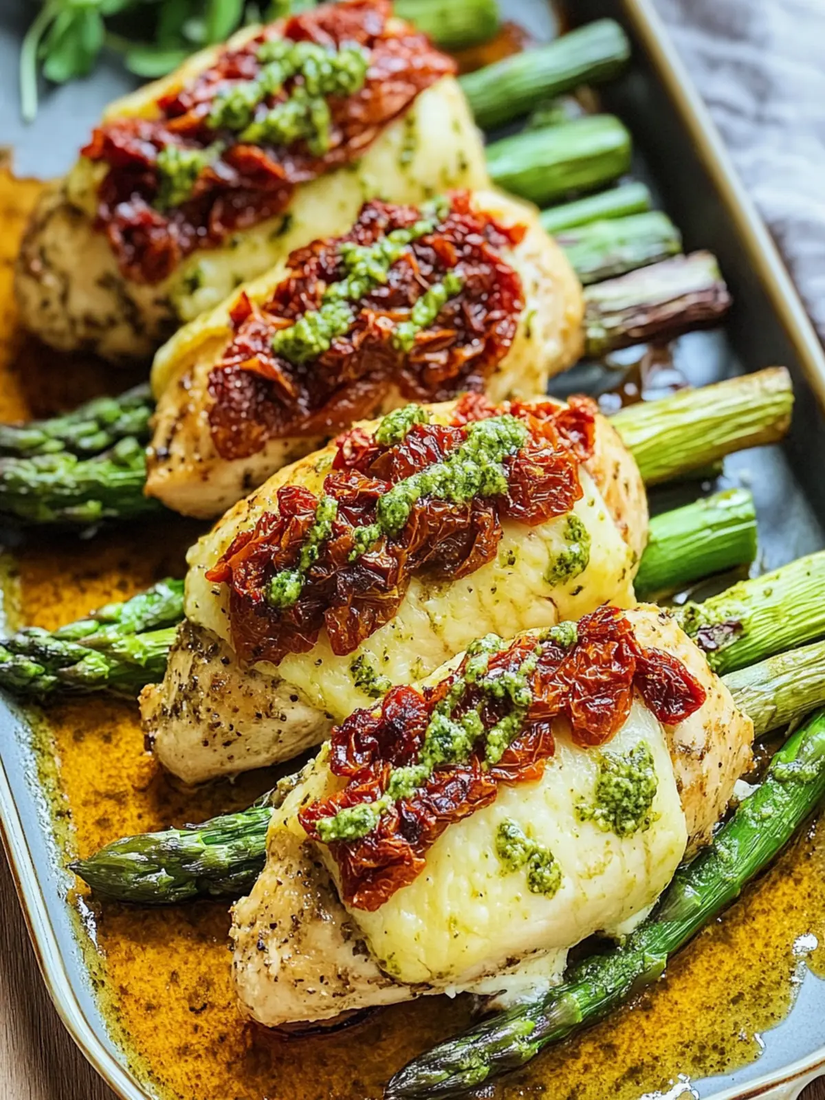 Cheesy Asparagus Stuffed Chicken with Sun-Dried Tomatoes Pesto Delight 5 Cheesy Asparagus Stuffed Chicken with Sun-Dried Tomatoes & Pesto