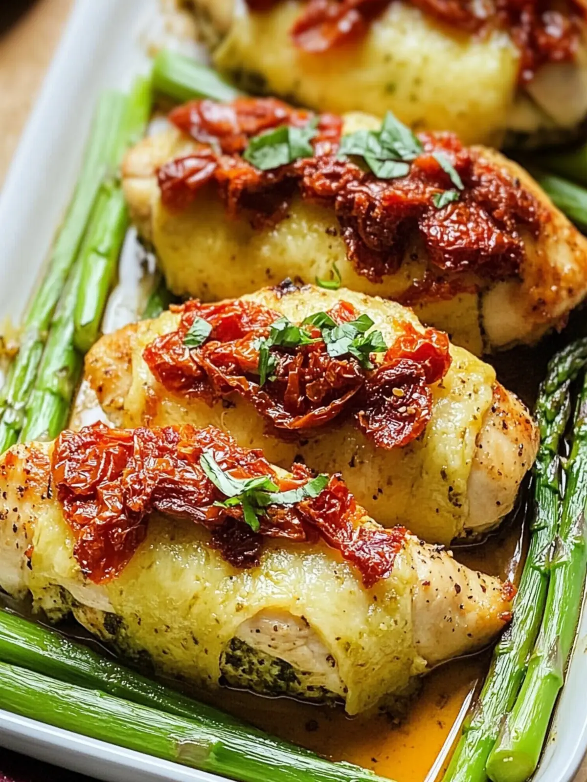 Cheesy Asparagus Stuffed Chicken with Sun-Dried Tomatoes Pesto Delight 2 Cheesy Asparagus Stuffed Chicken with Sun-Dried Tomatoes & Pesto