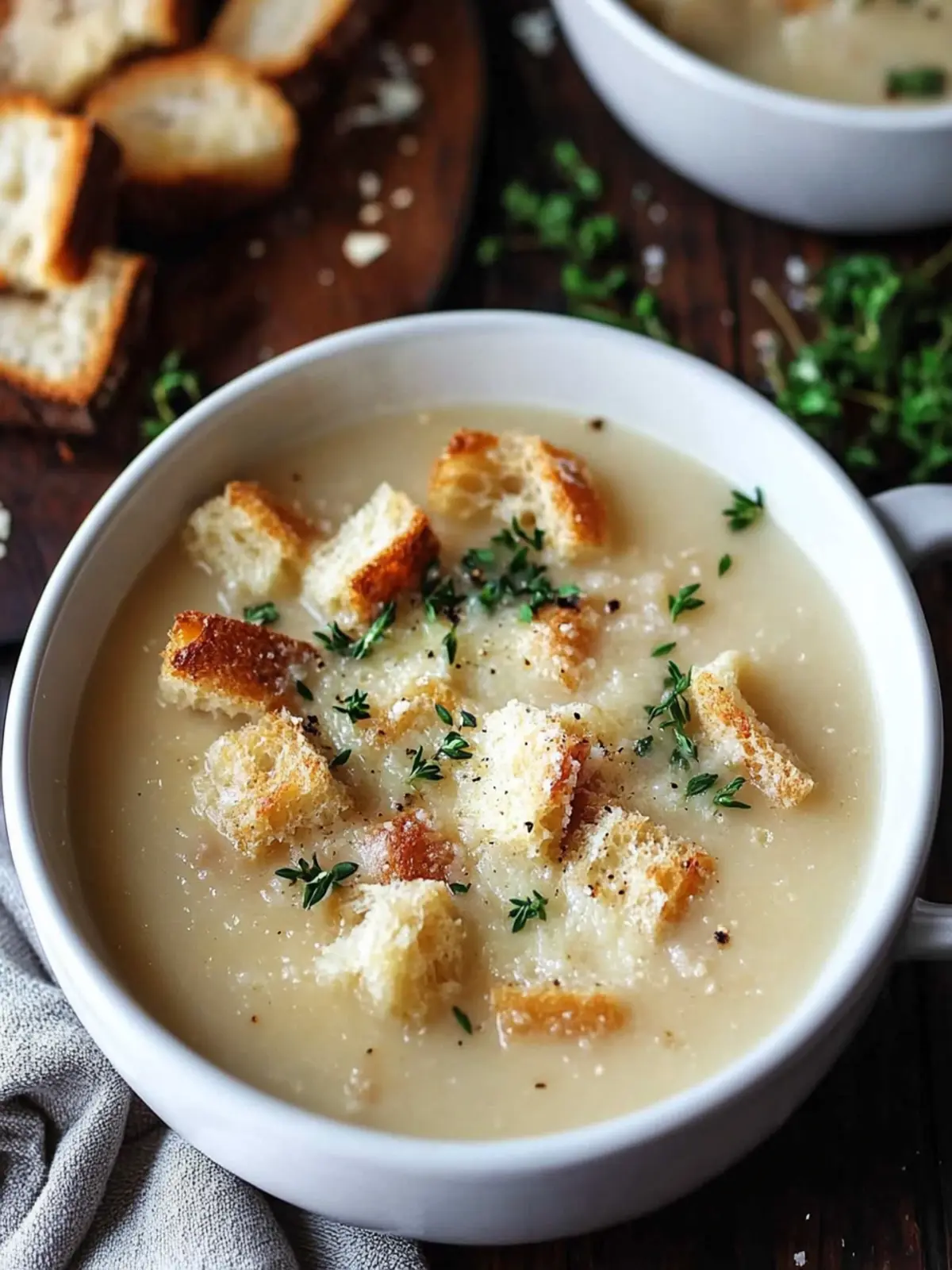 Creamy Garlic Bread Soup: Cozy Comfort for Garlic Lovers 2 Garlic Bread Soup