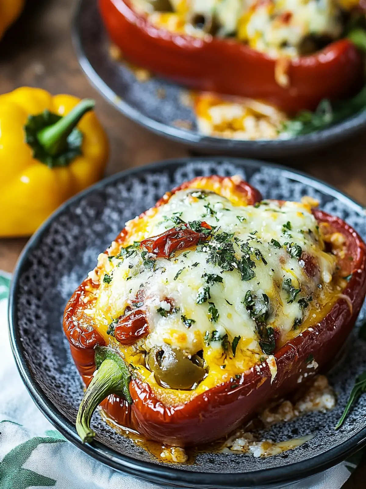 Savory Greek Stuffed Peppers with Cheese & Olives Delight 4 Greek Stuffed Peppers with Cheese & Olives