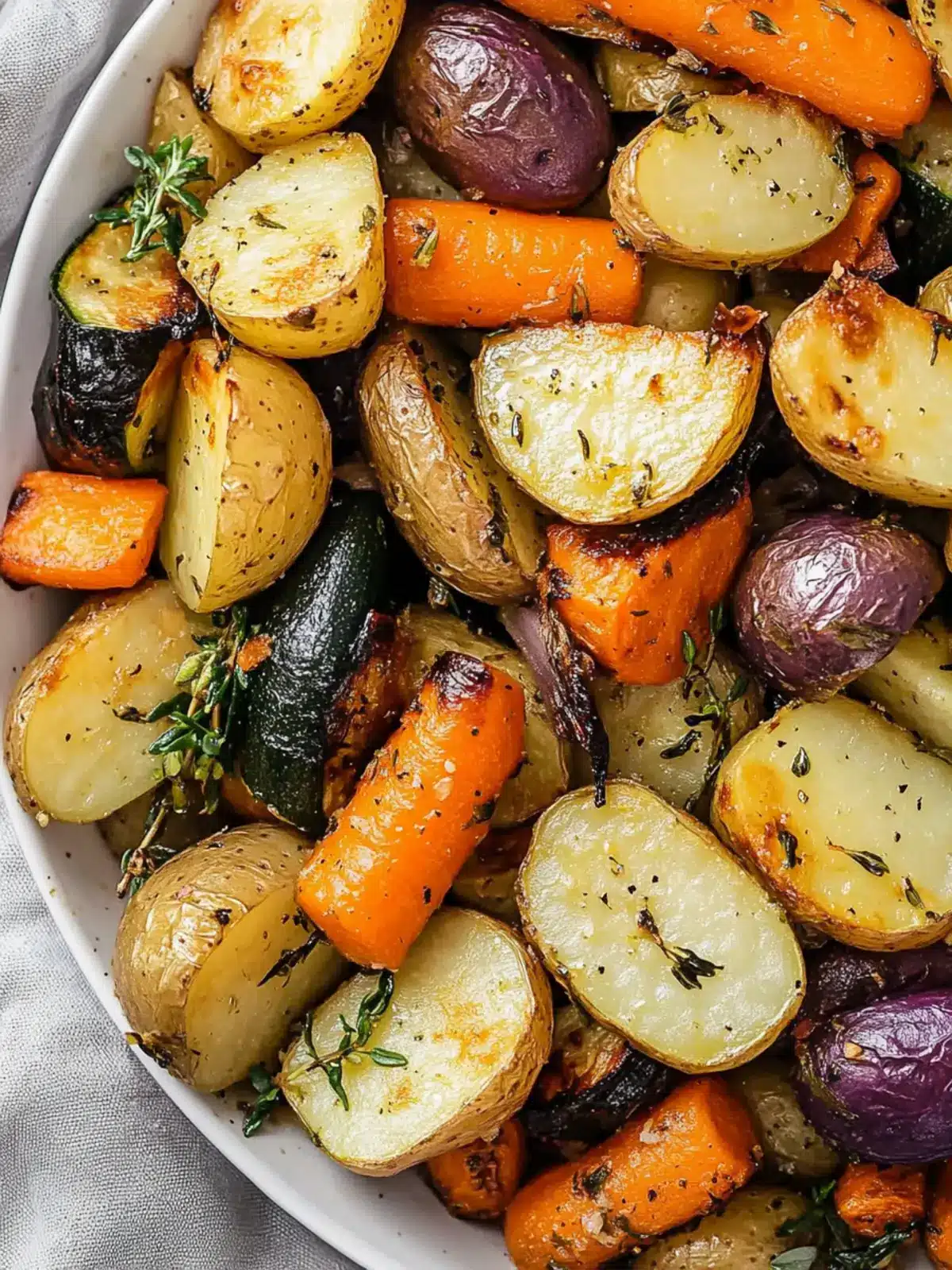 Garlic Herb Roasted Potatoes, Carrots, and Zucchini Bliss 5 Garlic Herb Roasted Potatoes, Carrots, and Zucchini
