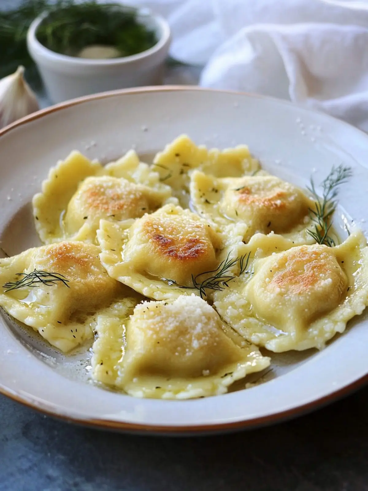 Irresistible Goat Cheese Potato Ravioli with Garlic and Dill 2 Goat Cheese Potato Ravioli with Garlic and Dill