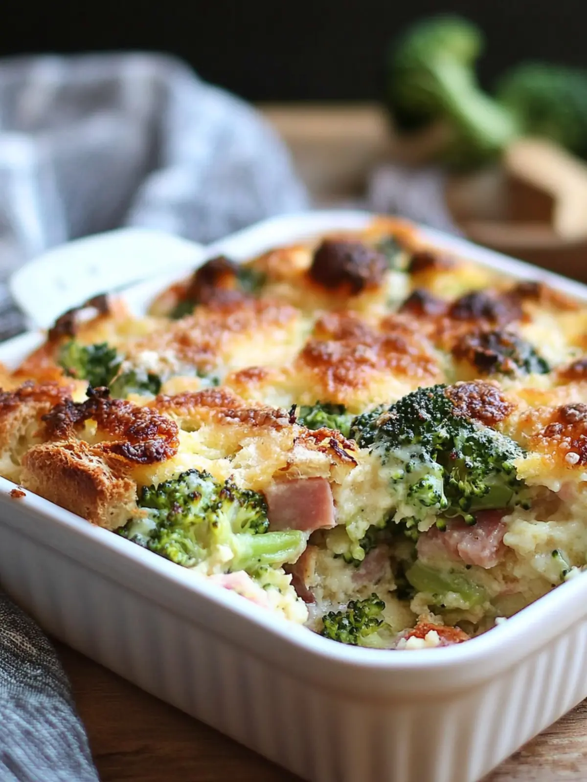 Delicious Parmesan Bread Pudding with Broccoli & Ham Magic 3 Parmesan Bread Pudding with Broccoli & Ham