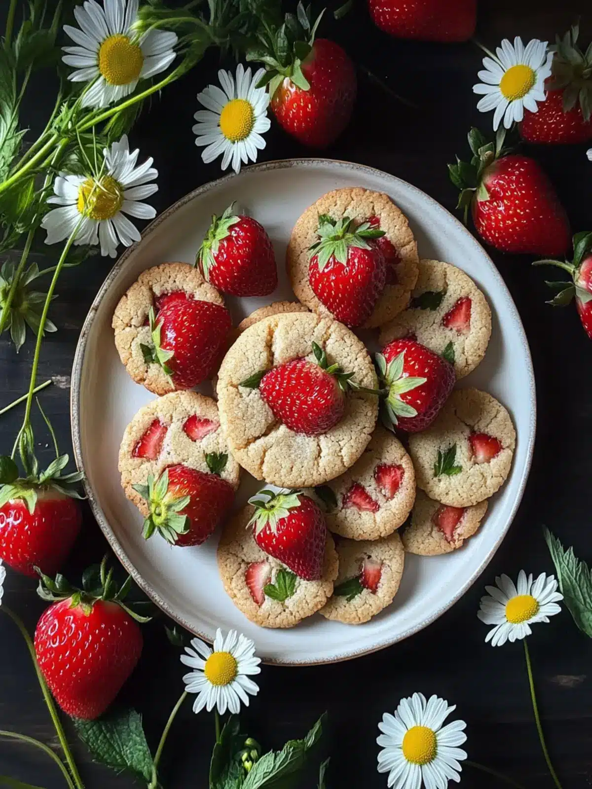 Delightful Strawberry Pressed Chamomile Cookies to Savor 4 Strawberry Pressed Chamomile Cookies