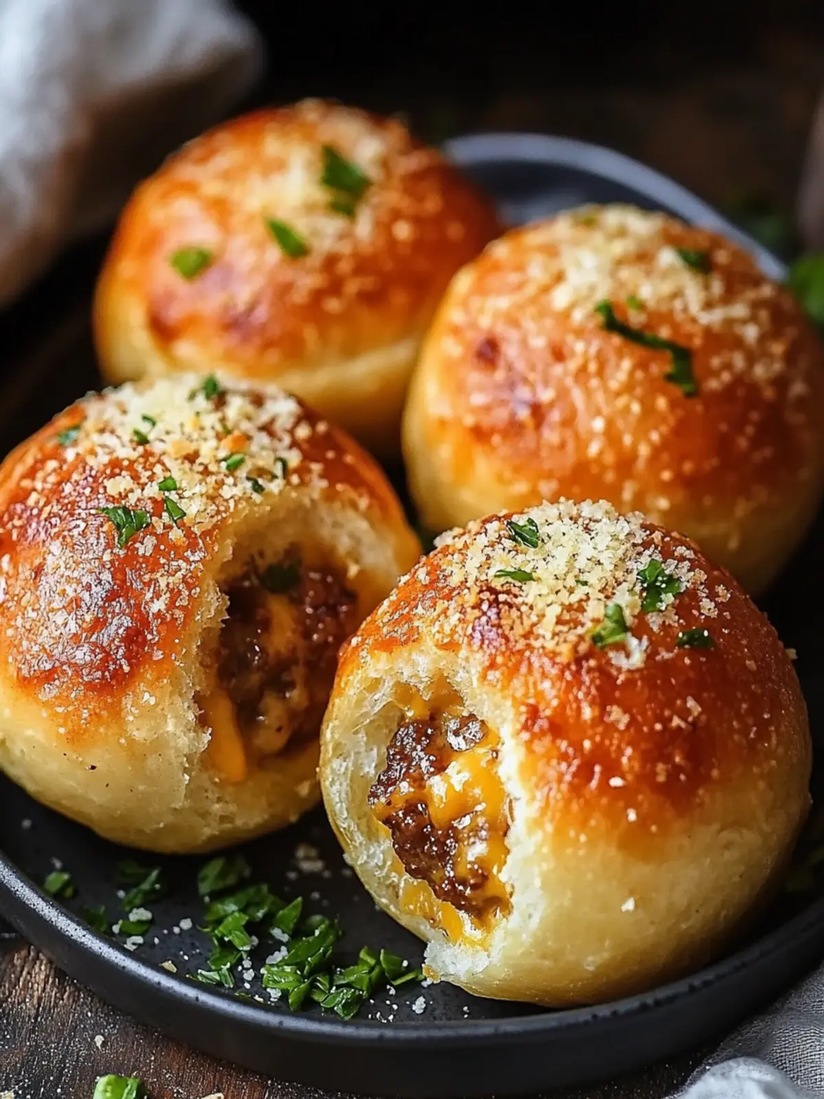 Garlic Parmesan Cheeseburger Bombs: The Ultimate Game Night Snack 2 Garlic Parmesan Cheeseburger Bombs