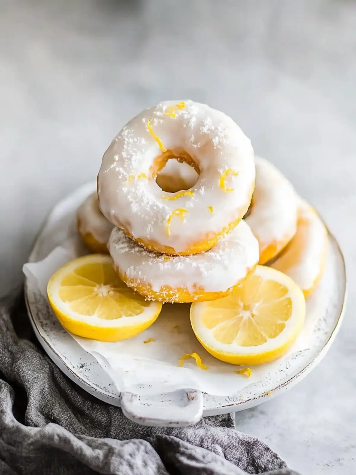 Lemon Vanilla Protein Donuts with Glaze