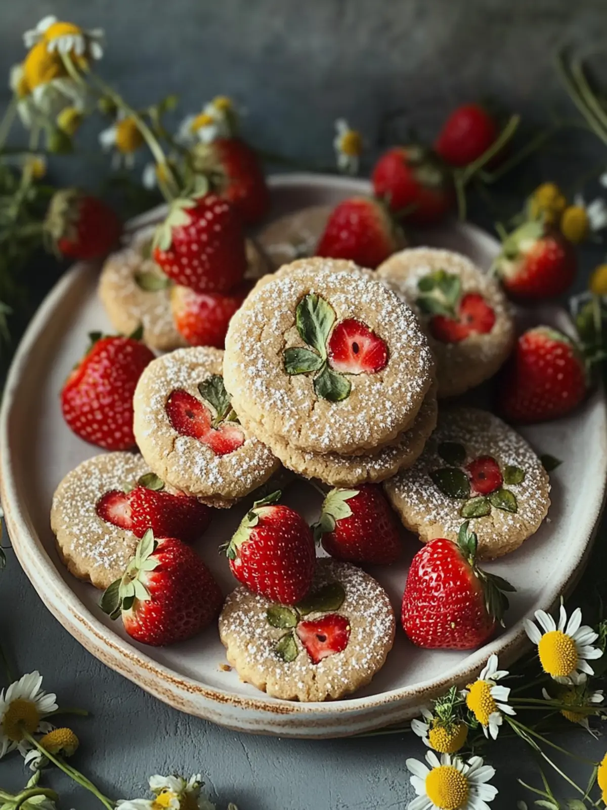 Delightful Strawberry Pressed Chamomile Cookies to Savor 2 Strawberry Pressed Chamomile Cookies