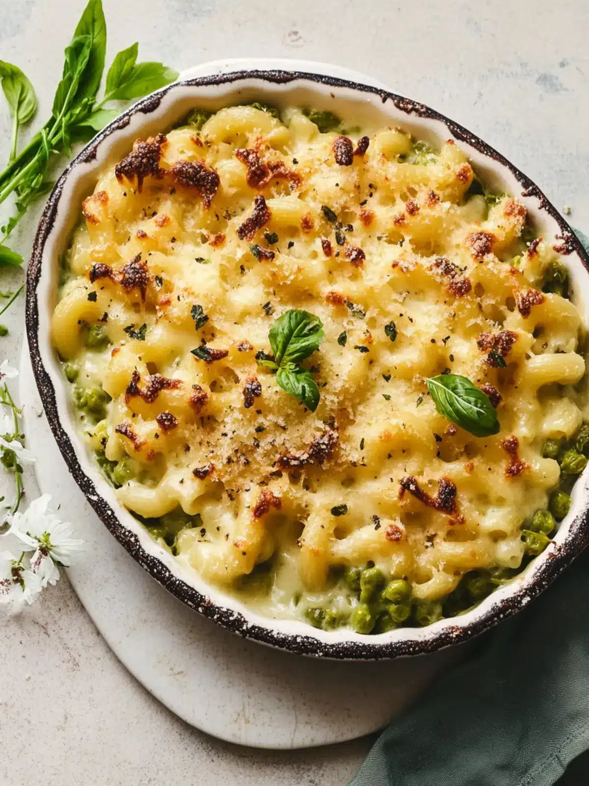 Wild garlic macaroni cheese
