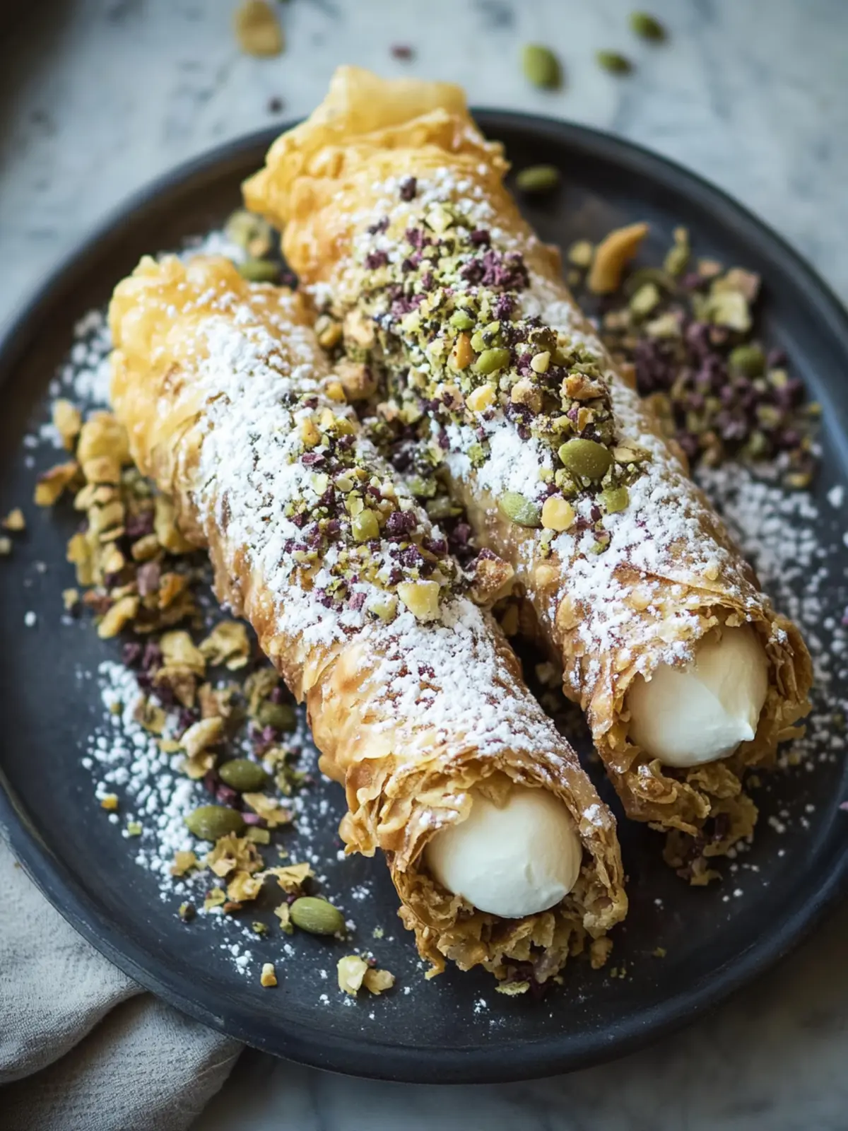 Kataifi Ricotta Cannoli: A Crispy, Creamy Greek Delight 3 Kataifi Ricotta Cannoli