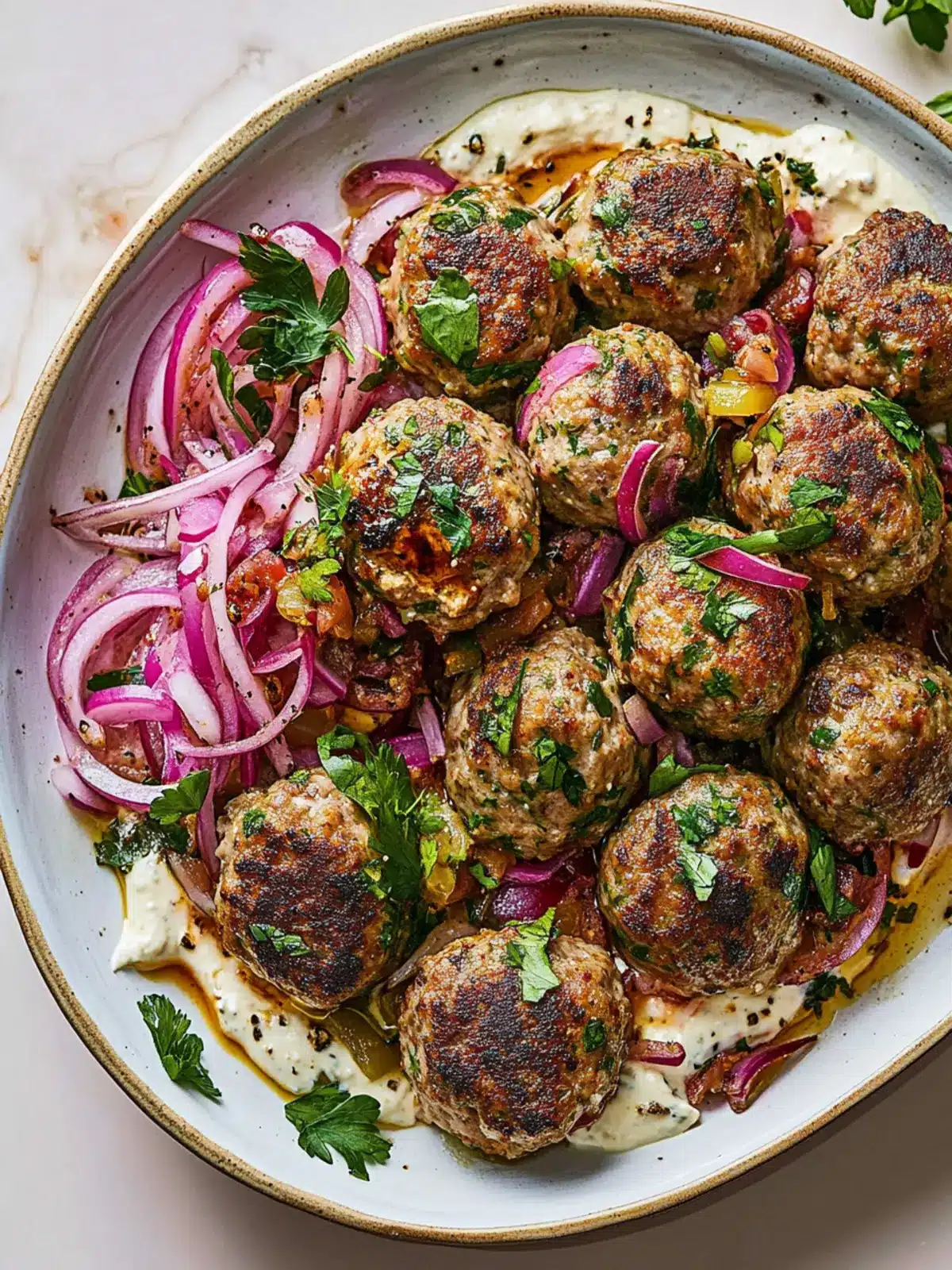 Savory Turkish Meatballs with Creamy Yogurt Sauce Delight 4 Turkish Meatballs