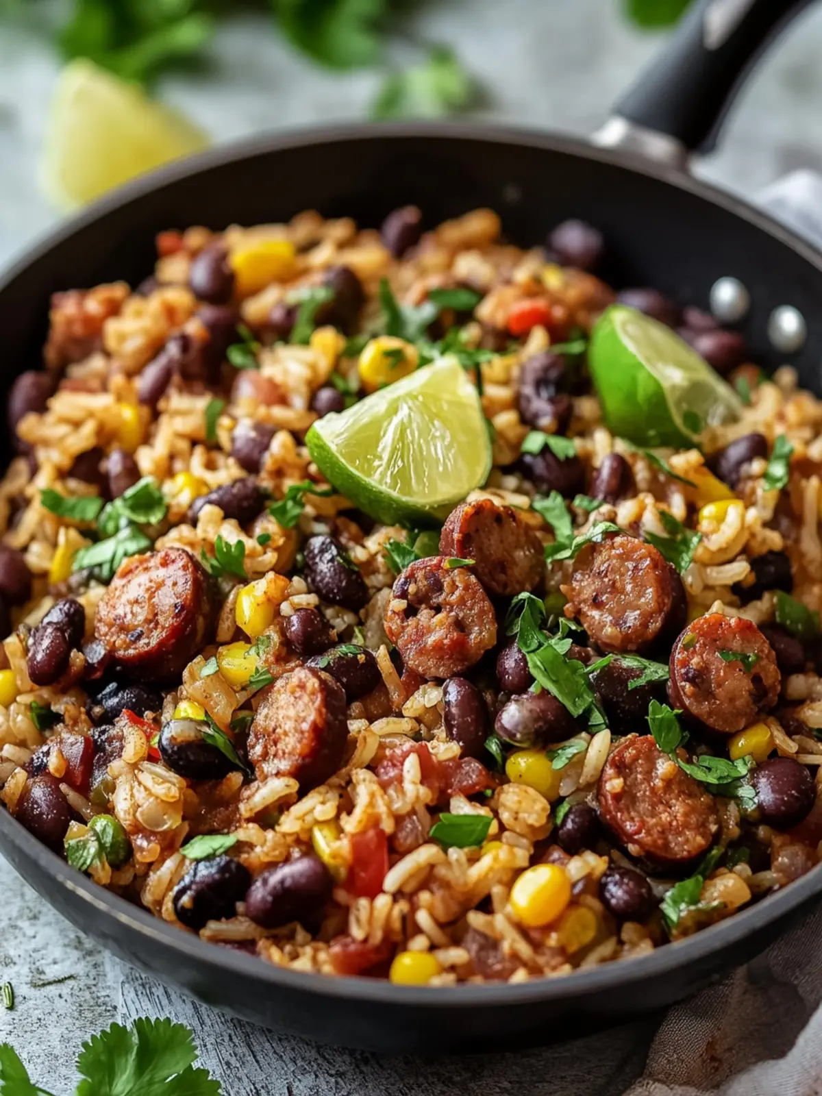 Savory Black Beans, Sausage and Rice Skillet in 30 Minutes 5 Black Beans, Sausage and Rice Skillet