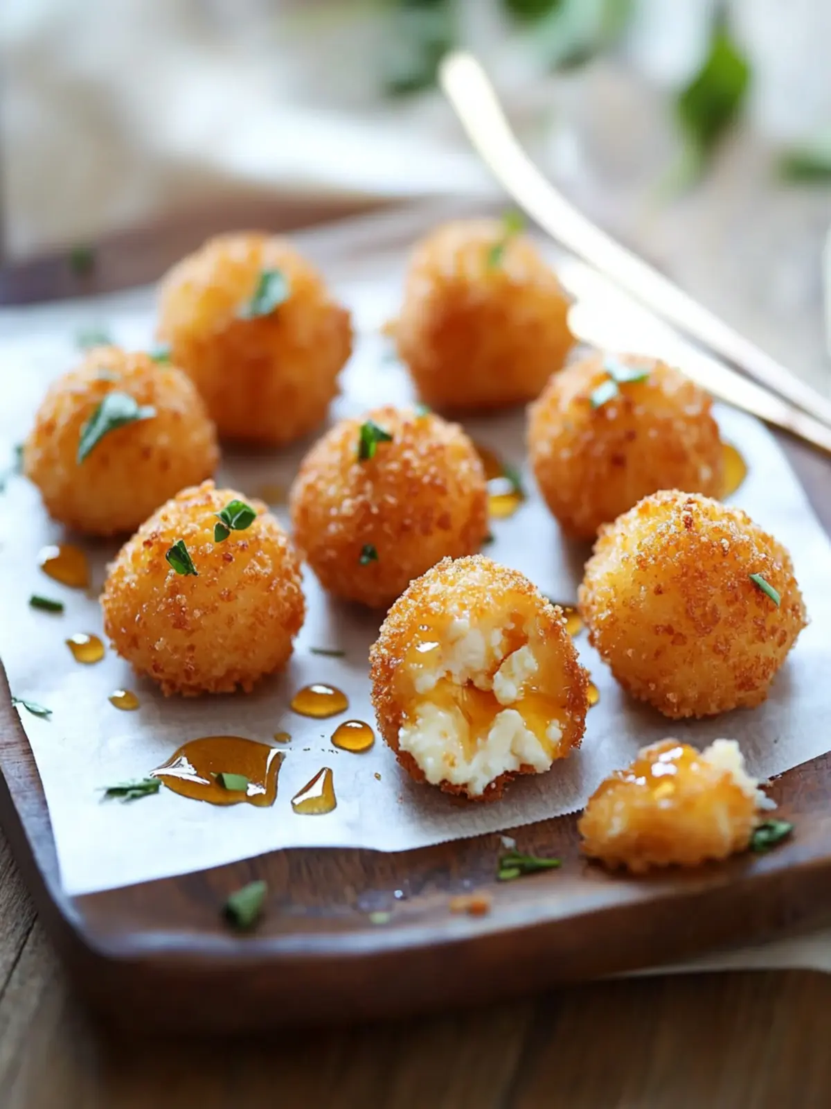 Crispy Goat Cheese Poppers with Honey: Irresistible Appetizer Bliss 2 Crispy Goat Cheese Poppers with Honey