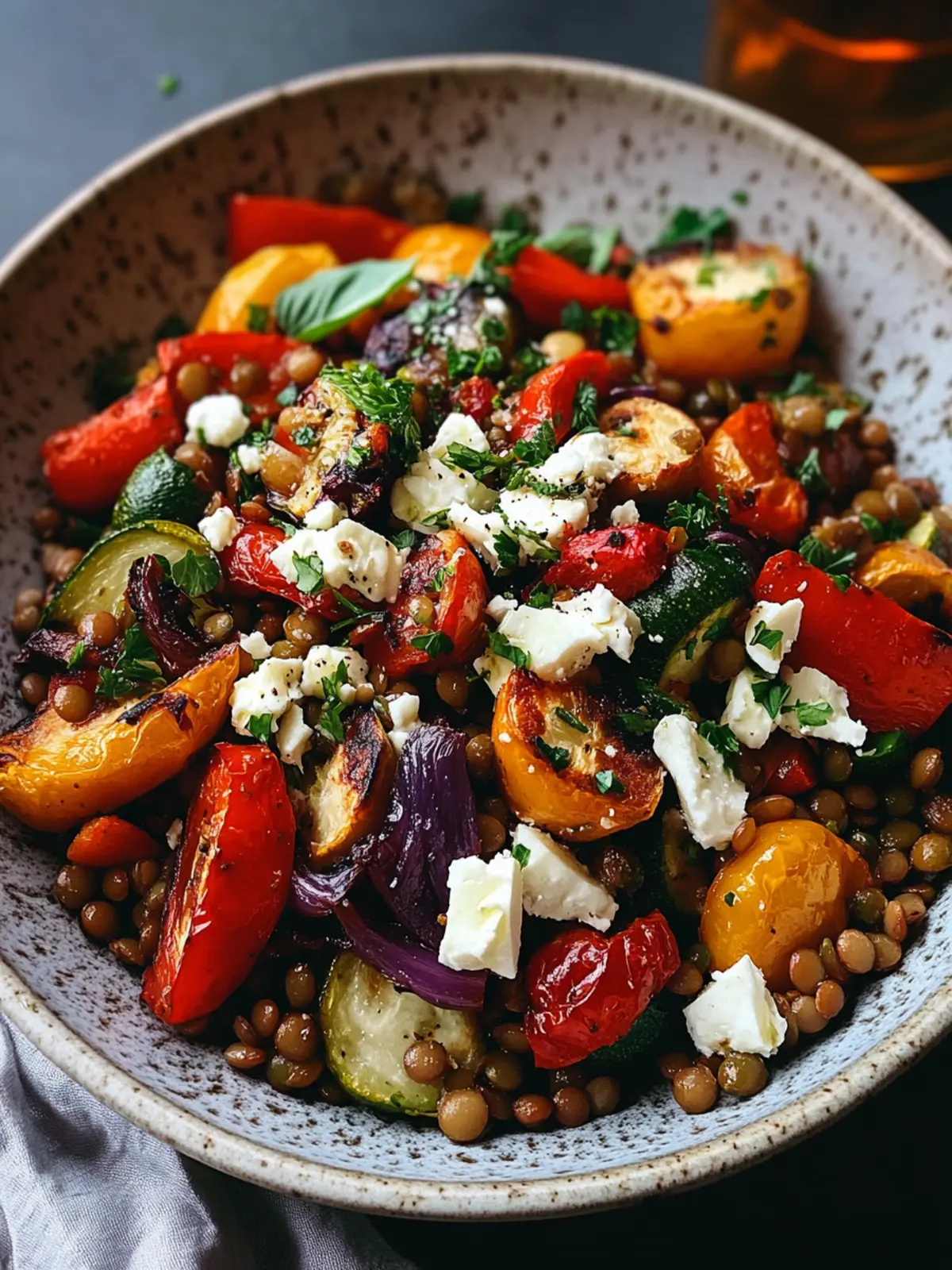 Warm Lentil Salad with Roasted Veggies & Feta Love 5 warm lentil salad with roasted veggies & feta