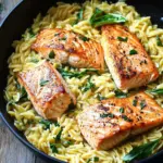 One Skillet Salmon with Lemon Orzo for Quick Weeknight Bliss 42 One Skillet Salmon with Lemon Orzo