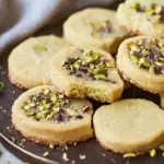 Decadent Pistachio Shortbread Cookies with Dark Chocolate Drizzle 43 Pistachio Shortbread Cookies