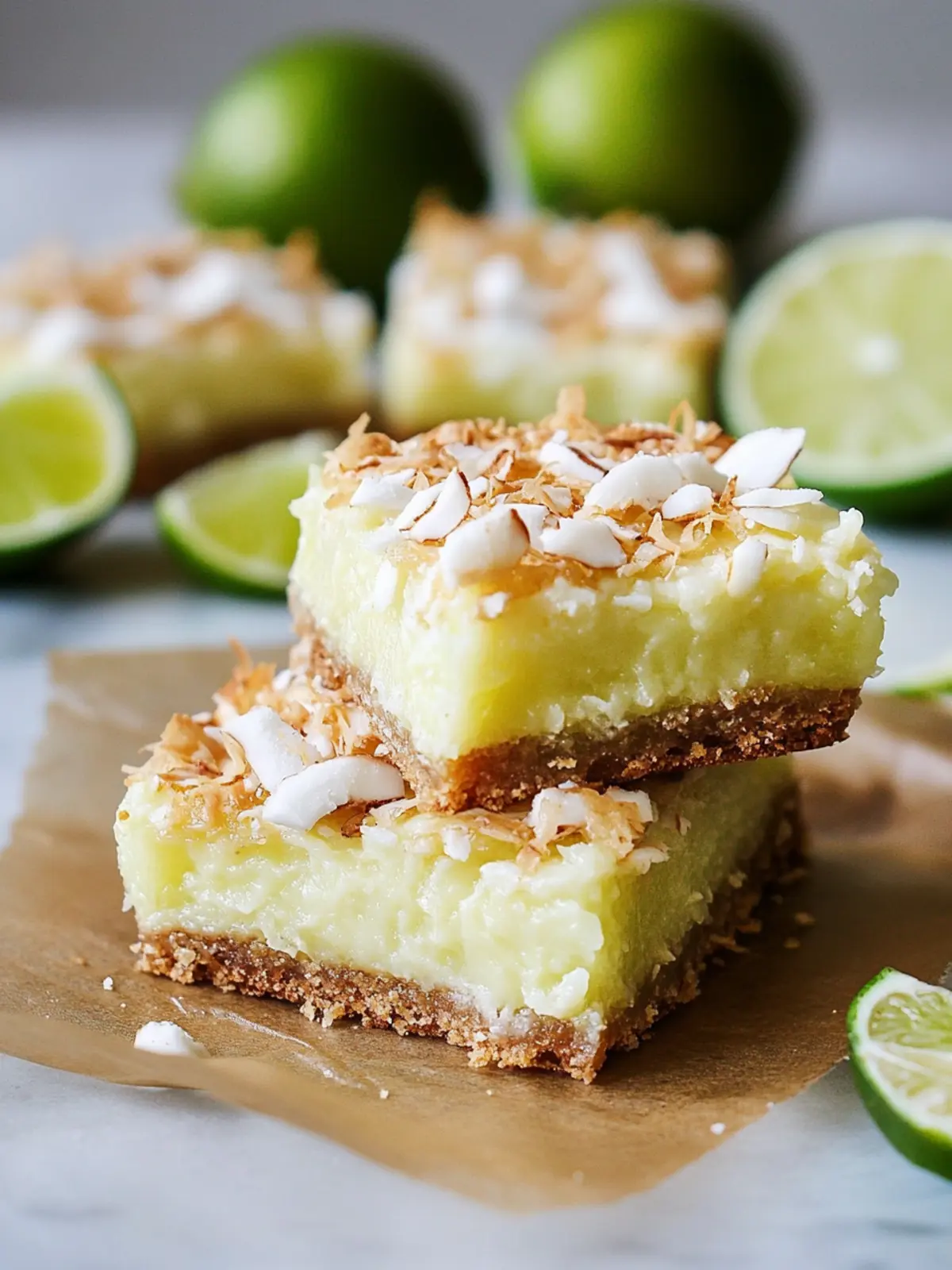 Indulge in Zesty Coconut Lime Bars for Summer Bliss 3 Coconut Lime Bars