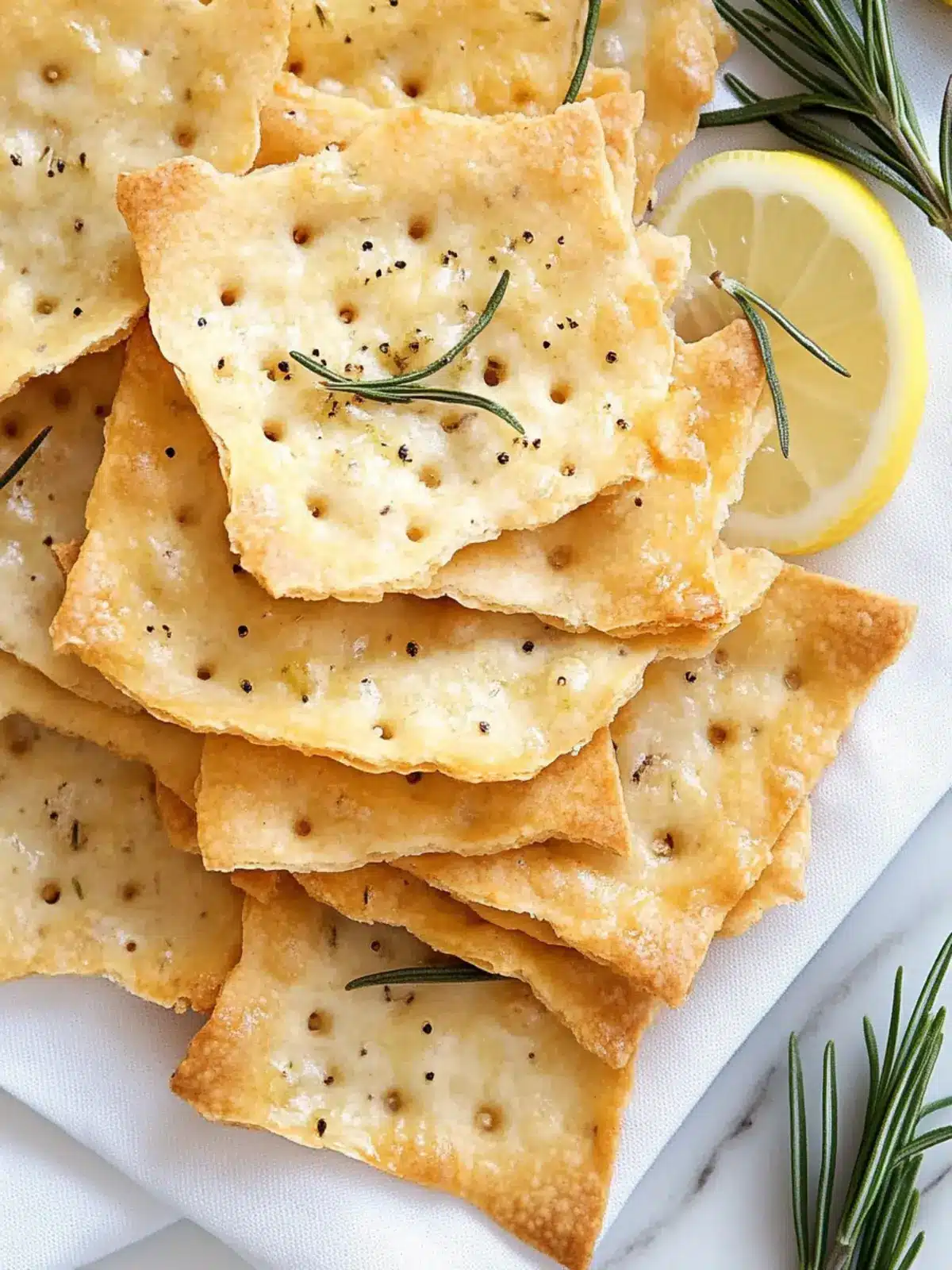 Delightfully Crispy Lemon Rosemary Flatbread Crackers Recipe 4 Lemon Rosemary Flatbread Crackers