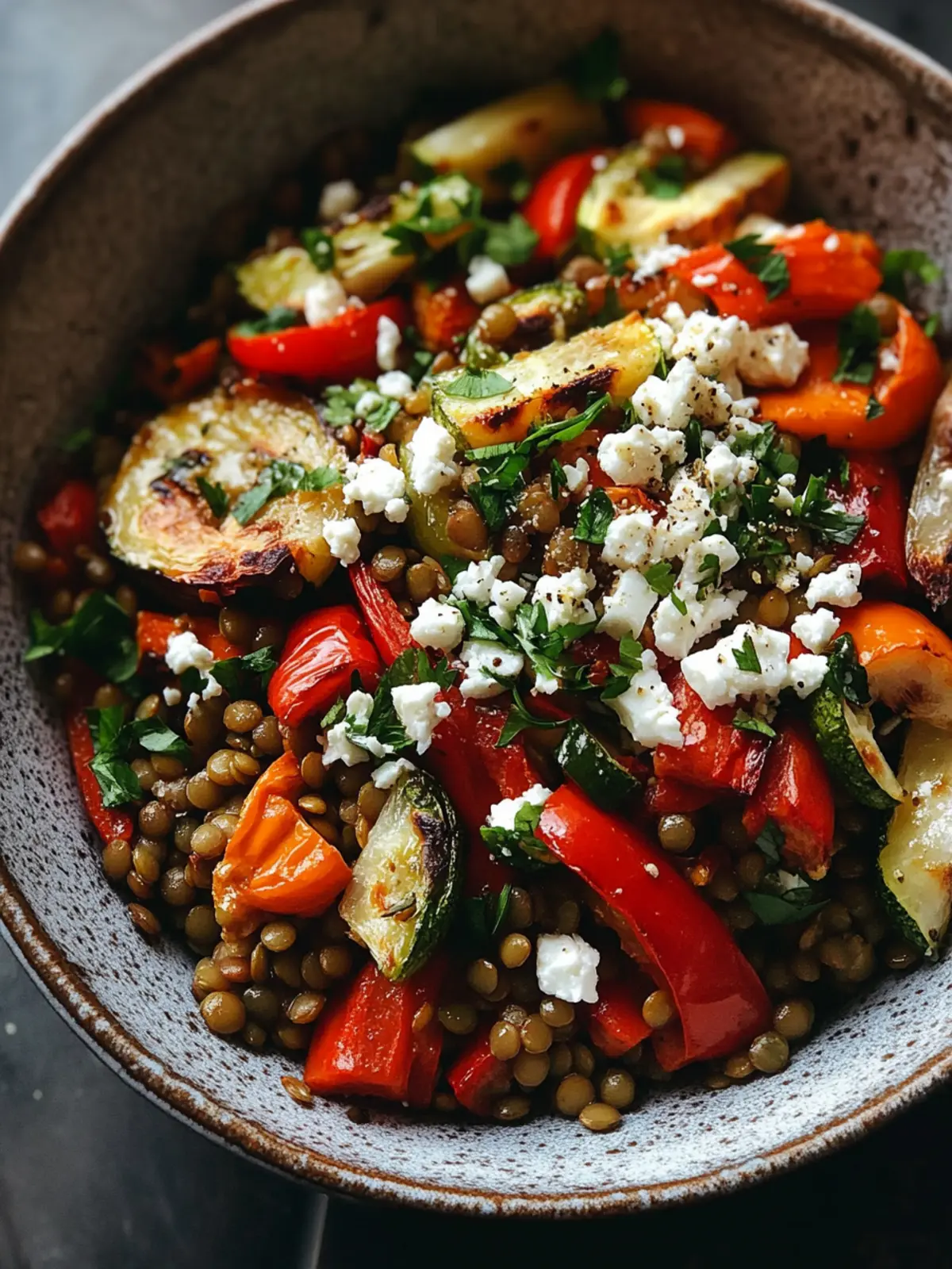 Warm Lentil Salad with Roasted Veggies & Feta Love 4 warm lentil salad with roasted veggies & feta