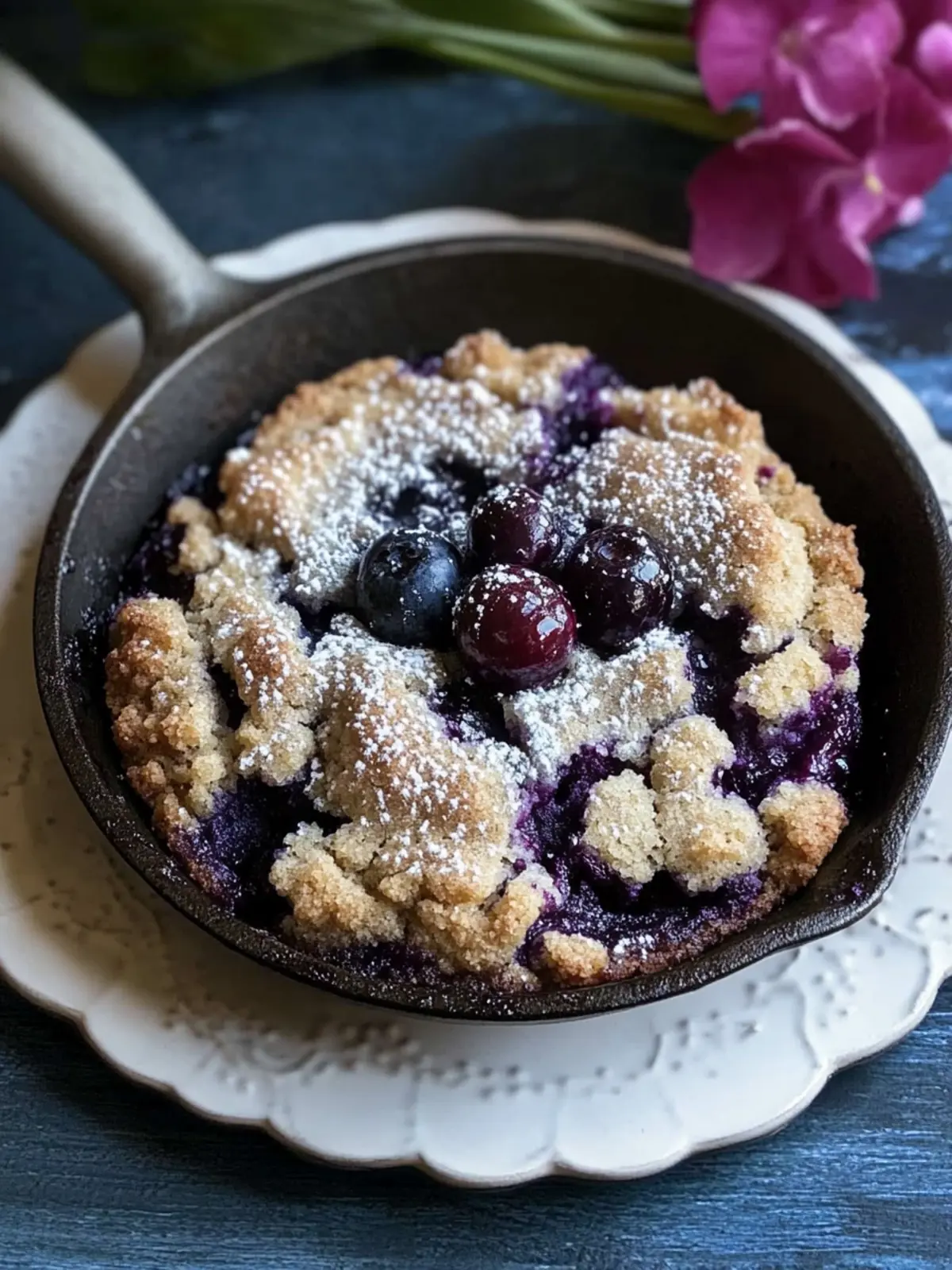 Brown Butter Blueberry Muffin Cookie Skillet for Cozy Sharing 3 Brown Butter Blueberry Muffin Cookie Skillet