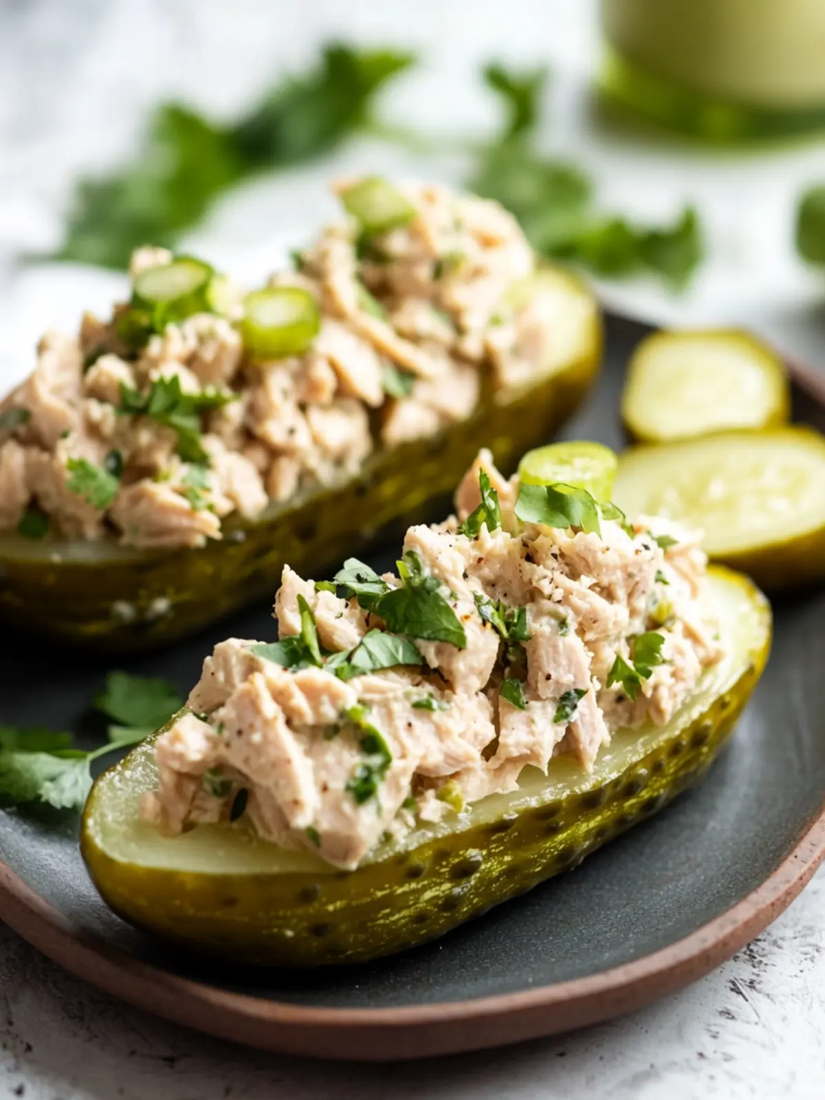 Tuna Salad Pickle Boats: Quick, Low-Carb Snack Delight 4 Tuna Salad Pickle Boats