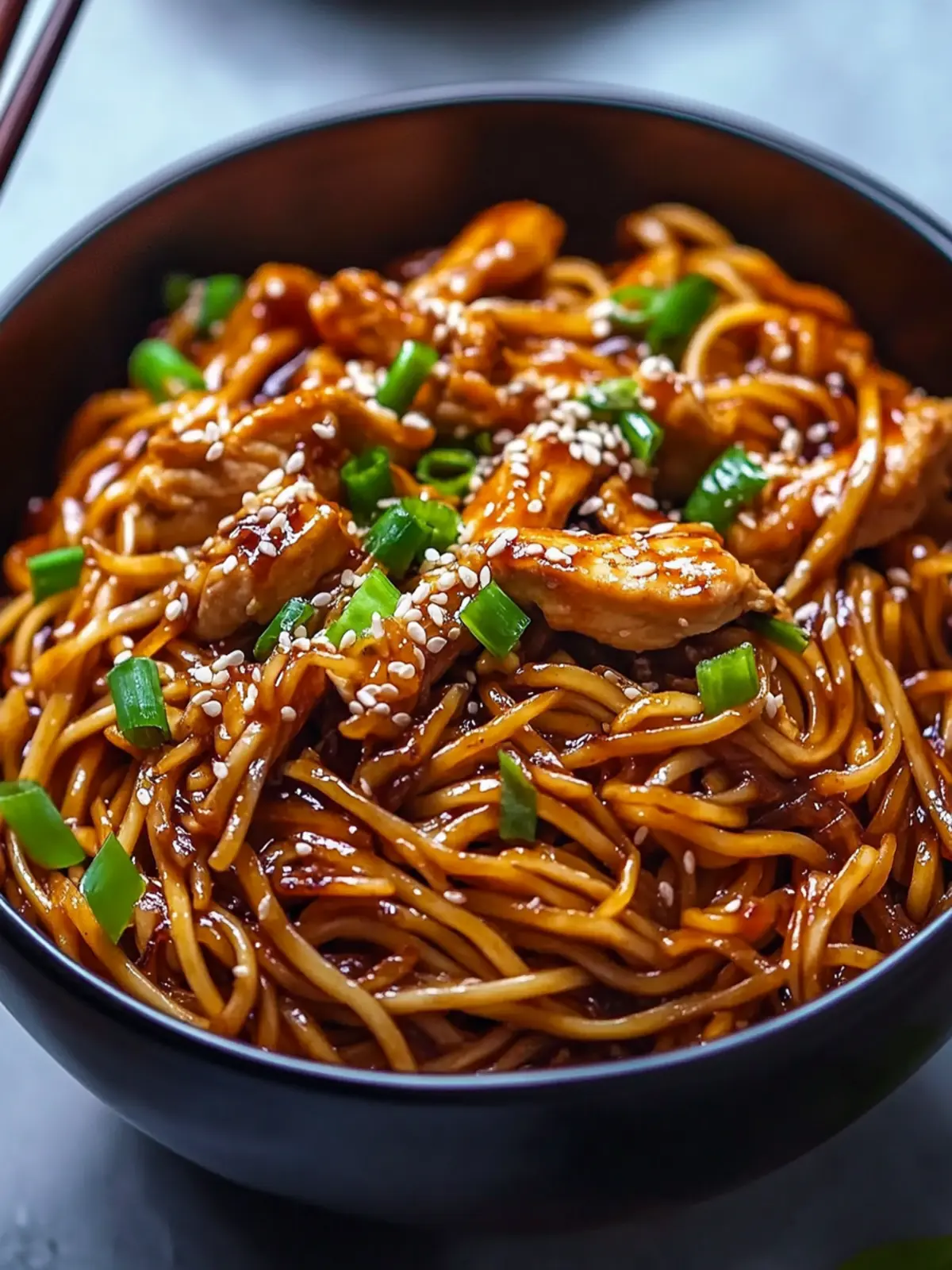 Sticky Garlic Chicken Noodles