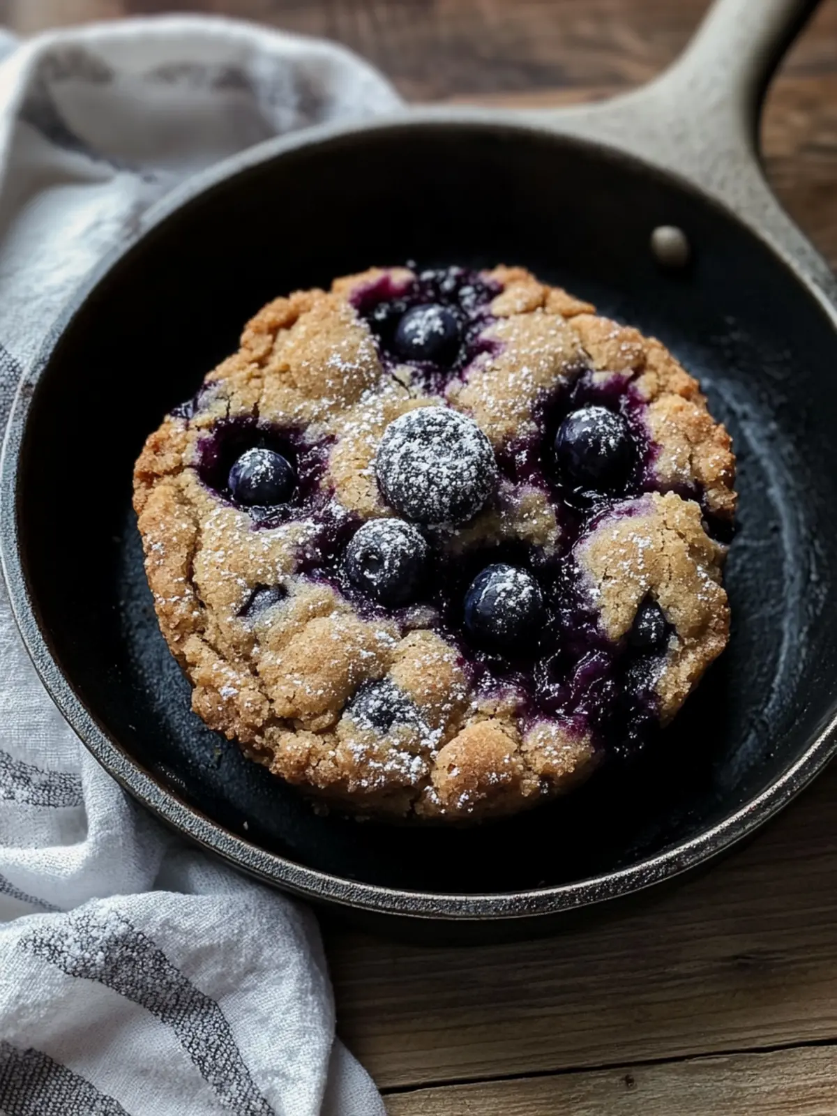 Brown Butter Blueberry Muffin Cookie Skillet for Cozy Sharing 4 Brown Butter Blueberry Muffin Cookie Skillet