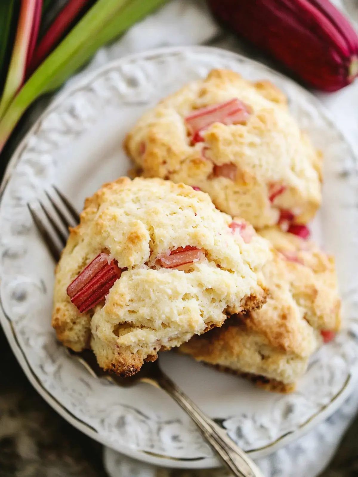 Easy Rhubarb Scones