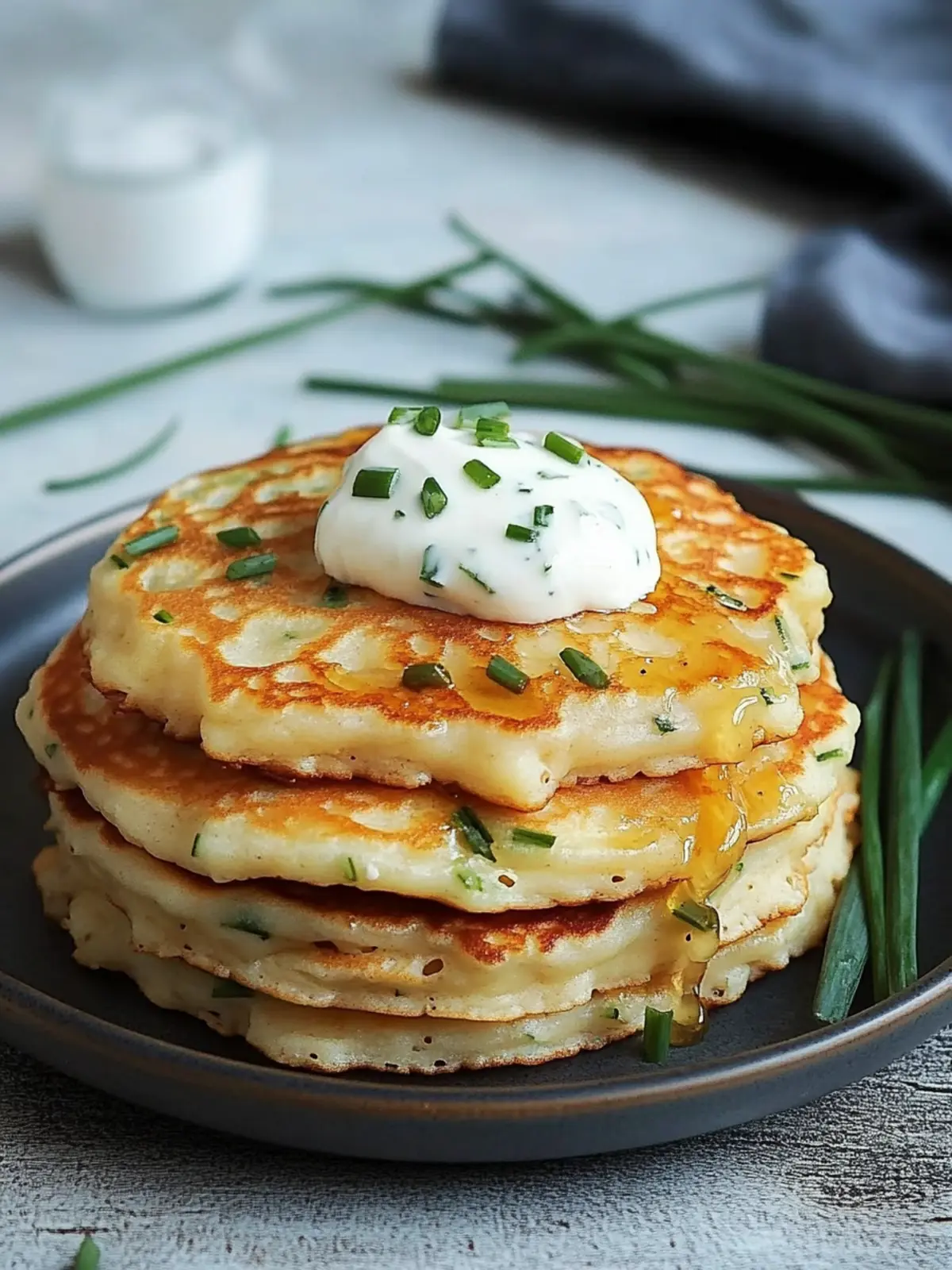Cheese & Chive Pancakes for a Wholesome Breakfast Treat 4 Cheese & Chive Pancakes