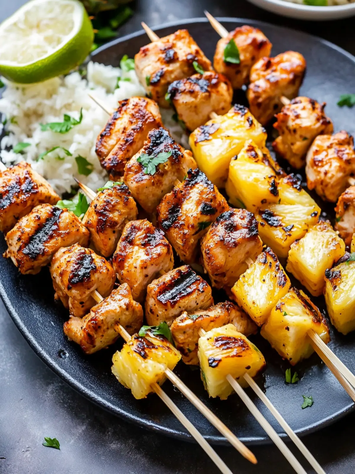 Sweet and Spicy Grilled Chicken and Pineapple Skewers