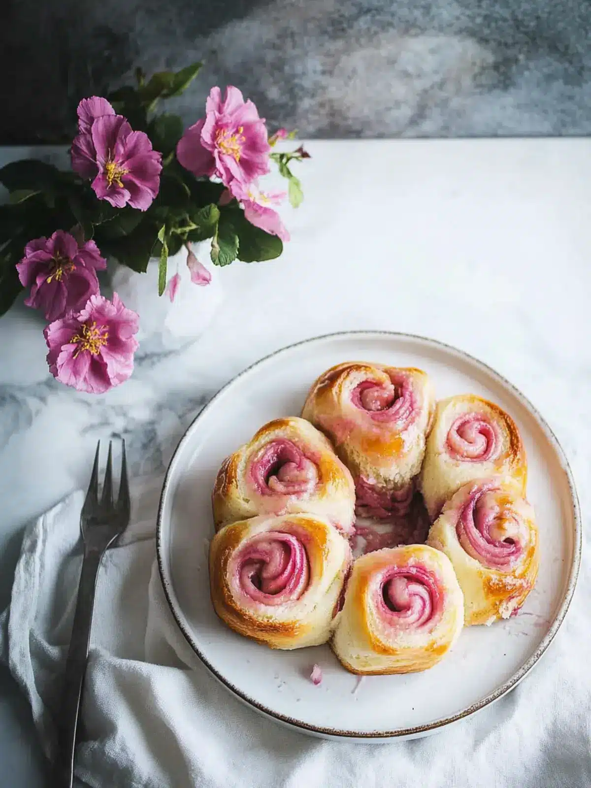 Deliciously Sweet Rhubarb Rolls with Tangy Glaze to Savor 4 Rhubarb Rolls