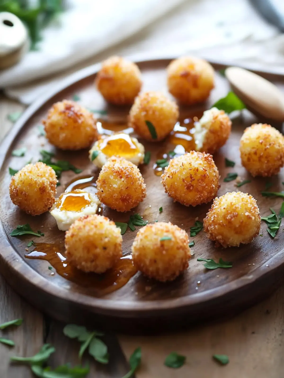 Crispy Goat Cheese Poppers with Honey: Irresistible Appetizer Bliss 3 Crispy Goat Cheese Poppers with Honey