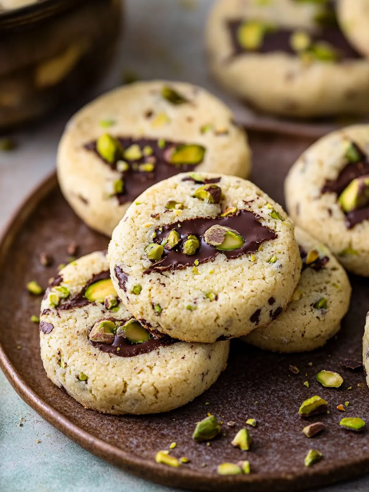 Dark Chocolate Pistachio Slice & Bake Cookies
