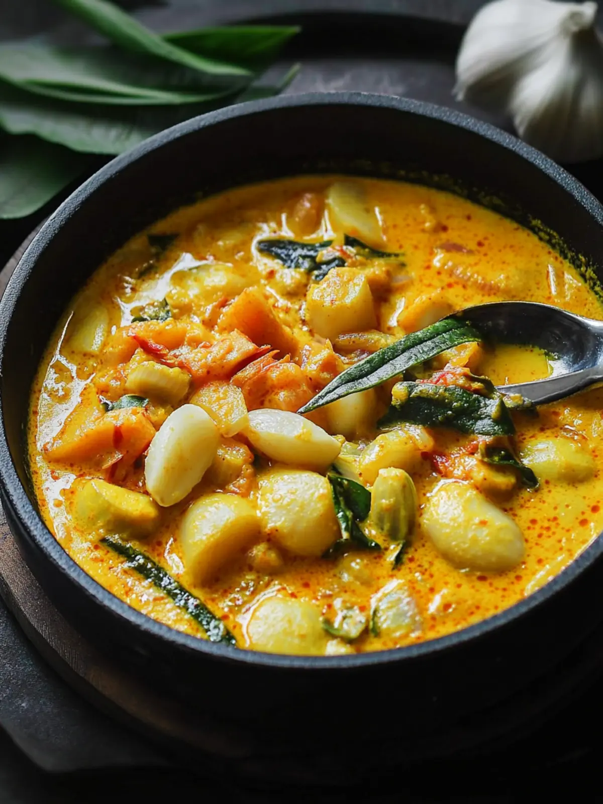 Creamy Sri Lankan Garlic Curry Recipe You'll Love to Make 4 Garlic curry(Sri Lankan).