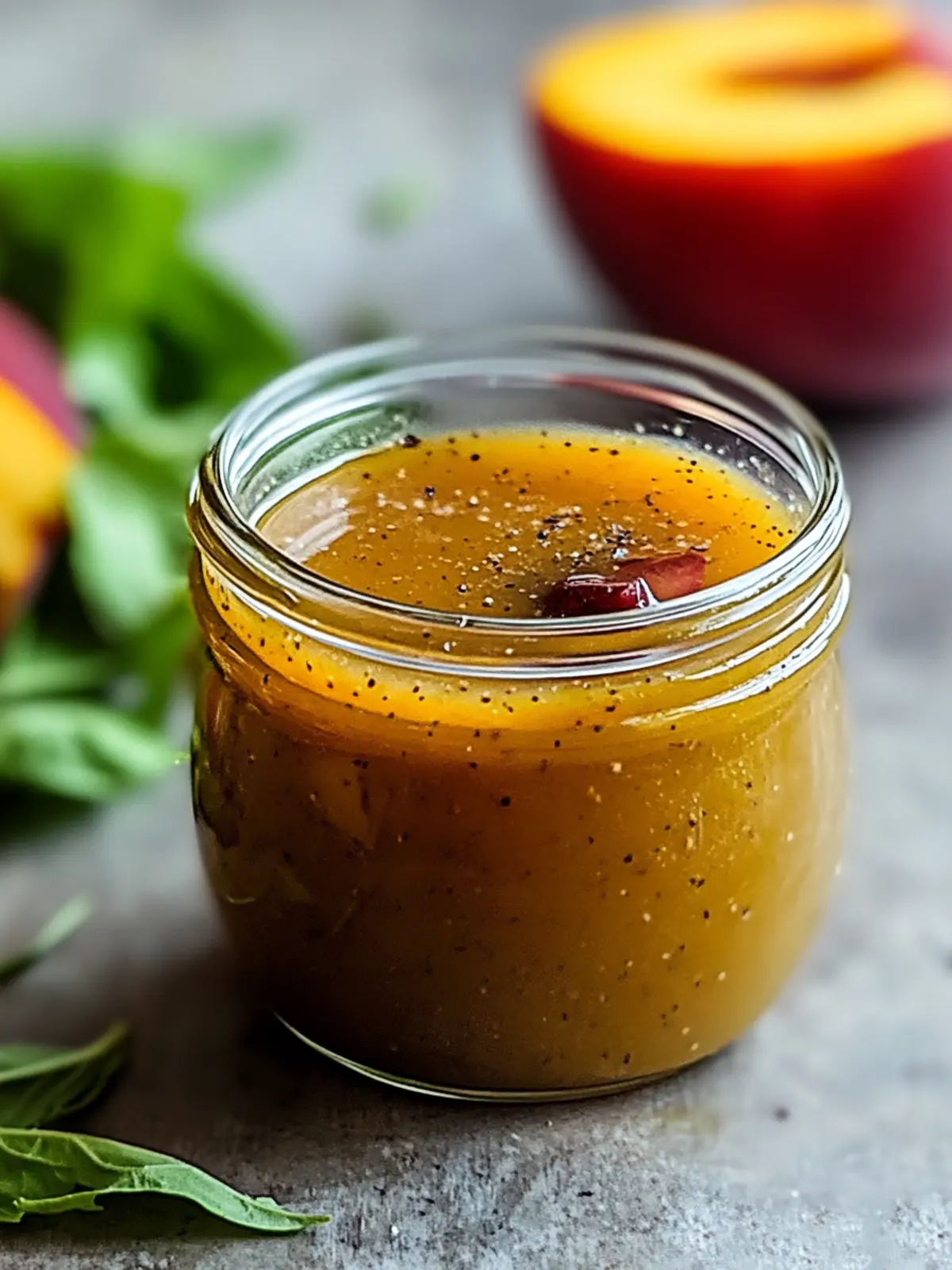 Peach Honey Dijon Balsamic Vinaigrette for Summer Salads 4 Peach Honey Dijon Balsamic Vinaigrette