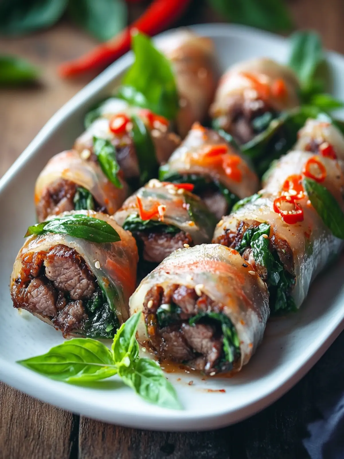 Golden Crispy Thai Basil Beef Rolls in Under 30 Minutes 3 Golden Crispy Thai Basil Beef Rolls