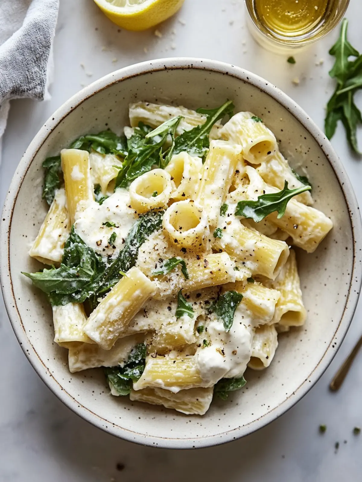 Zesty Lemon Ricotta Pasta With Arugula in 20 Minutes! 2 Lemon Ricotta Pasta With Arugula
