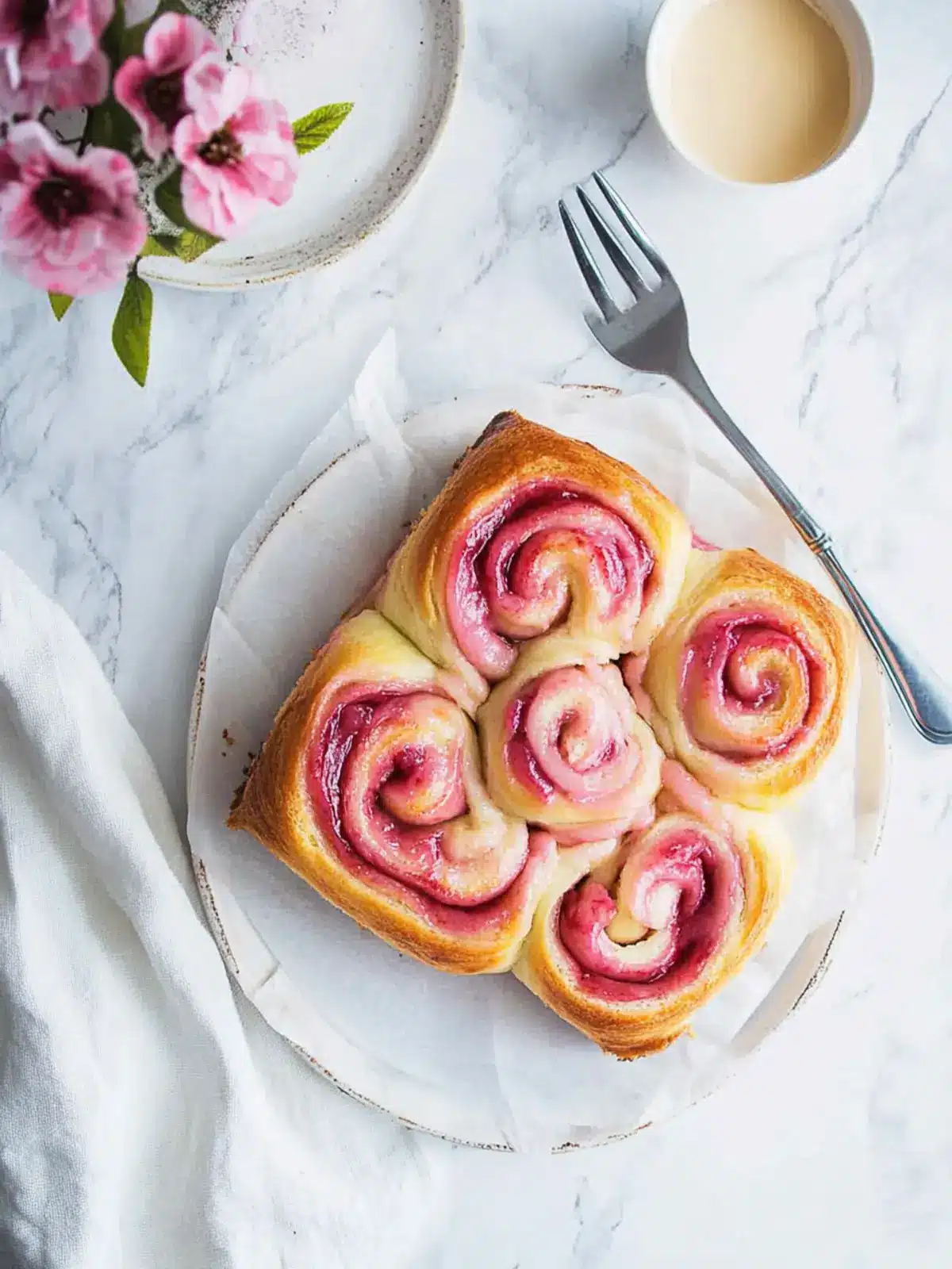 Deliciously Sweet Rhubarb Rolls with Tangy Glaze to Savor 3 Rhubarb Rolls