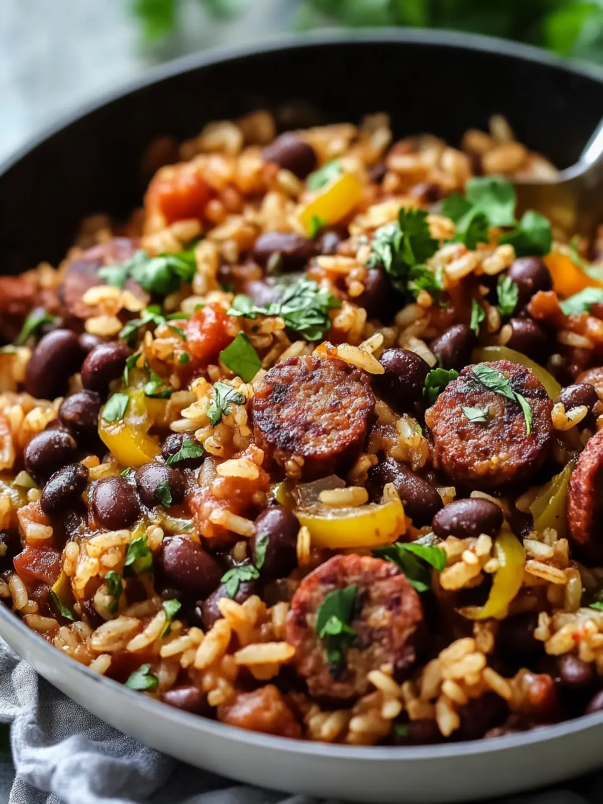 Savory Black Beans, Sausage and Rice Skillet in 30 Minutes 3 Black Beans, Sausage and Rice Skillet