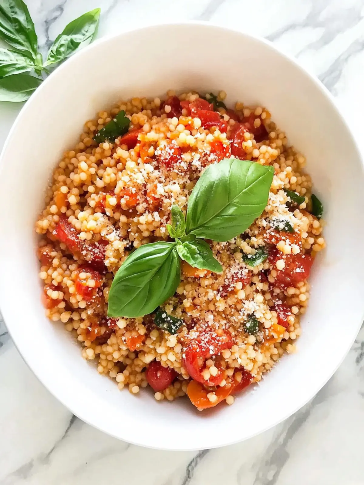 Easy Healthy One-Pan Couscous with Garlic, Tomato and Basil 4 Healthy One-Pan Couscous With Garlic, Tomato and Basil
