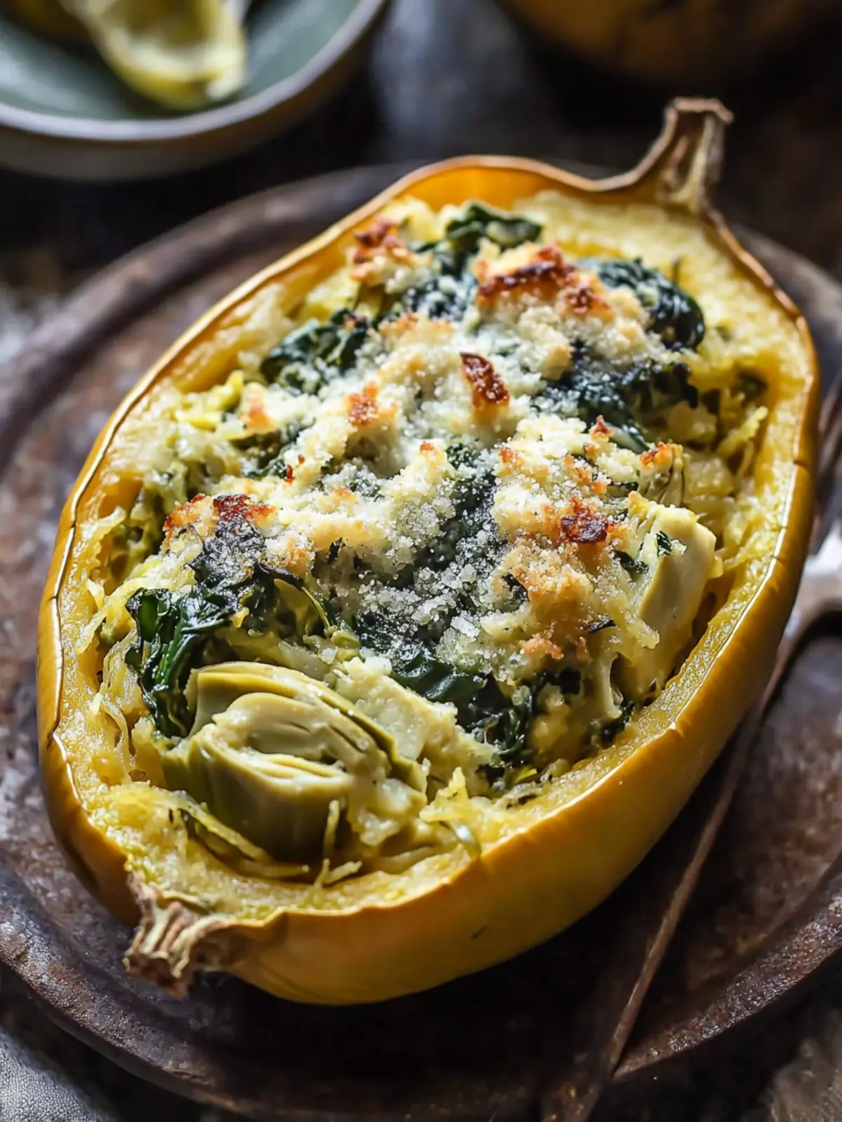 Delicious Spinach and Artichoke Stuffed Spaghetti Squash Joy 4 Spinach and Artichoke Stuffed Spaghetti Squash