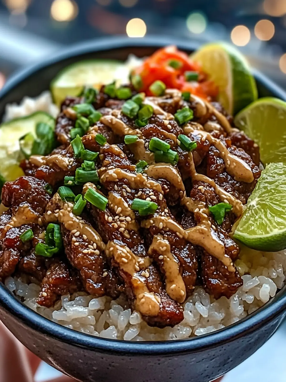 Delicious Honey Soy Beef Rice Bowls with Zesty Ginger Lime Sauce 2 Honey Soy Beef Rice Bowls with Ginger Lime Sauce
