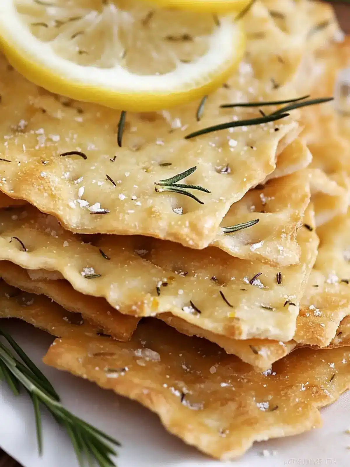 Delightfully Crispy Lemon Rosemary Flatbread Crackers Recipe 2 Lemon Rosemary Flatbread Crackers