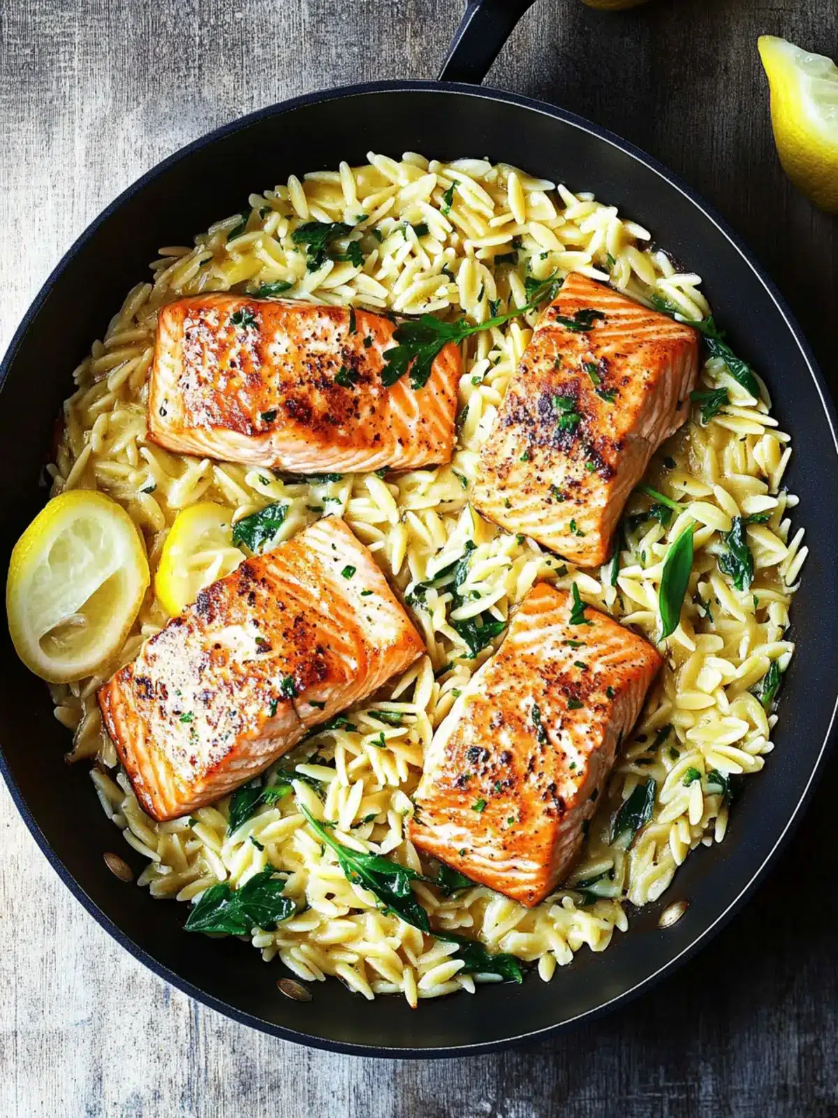 One Skillet Salmon with Lemon Orzo for Quick Weeknight Bliss 4 One Skillet Salmon with Lemon Orzo