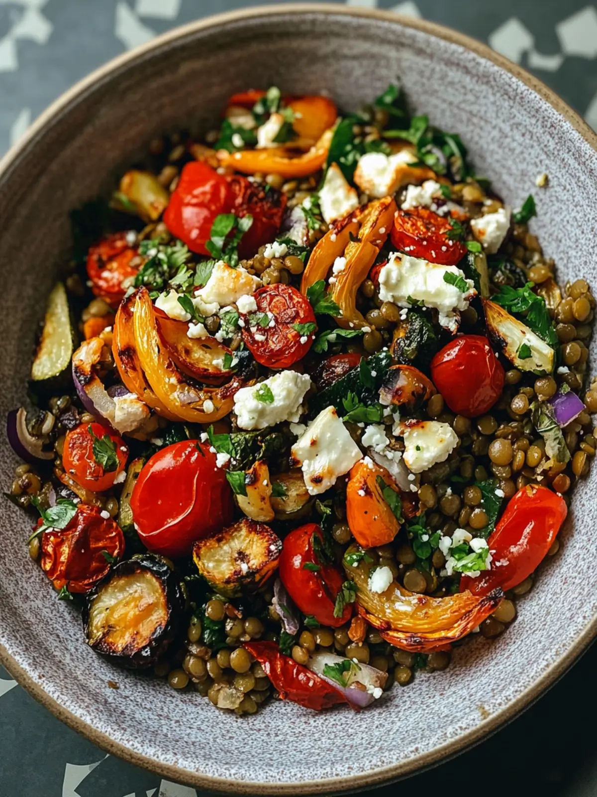 Warm Lentil Salad with Roasted Veggies & Feta Love 3 warm lentil salad with roasted veggies & feta