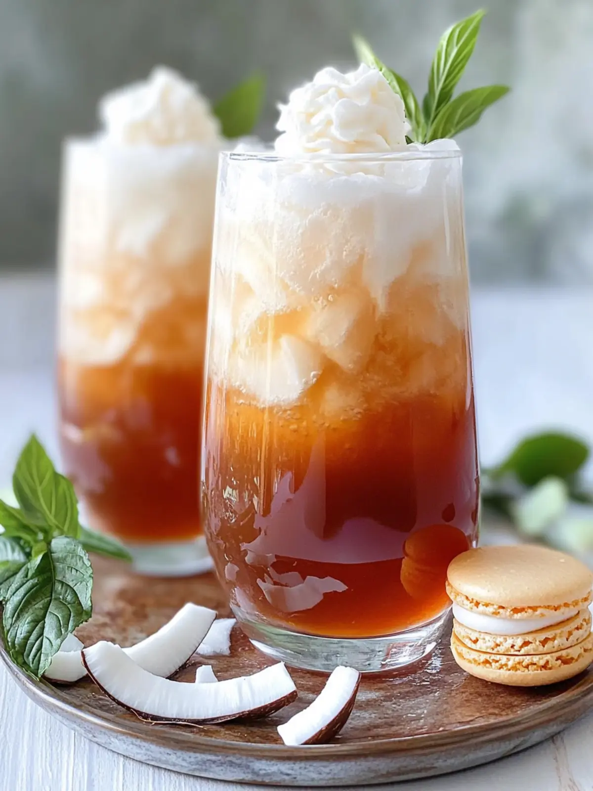 Coconut Macaron Thai Iced Tea: A Sweet Tropical Twist 2 Coconut Macaron Thai Iced Tea